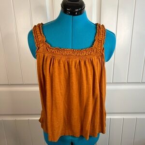 By Anthropologie Rust Ruched Detail Casual Tank Size M